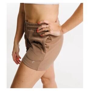 Zyia Dust Relaxation Brown Shorts Women’s Elastic Waist Drawstring Sz L